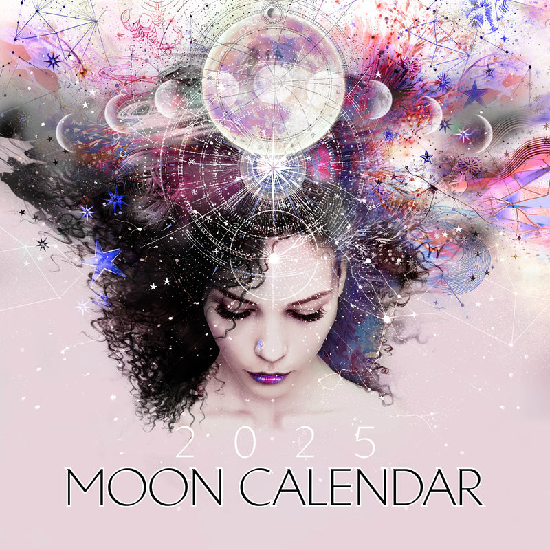 Gratitude Moon Calendar - Month-to-a-page layout with moon phases and astrological insights, perfect for mindful living and reflection.