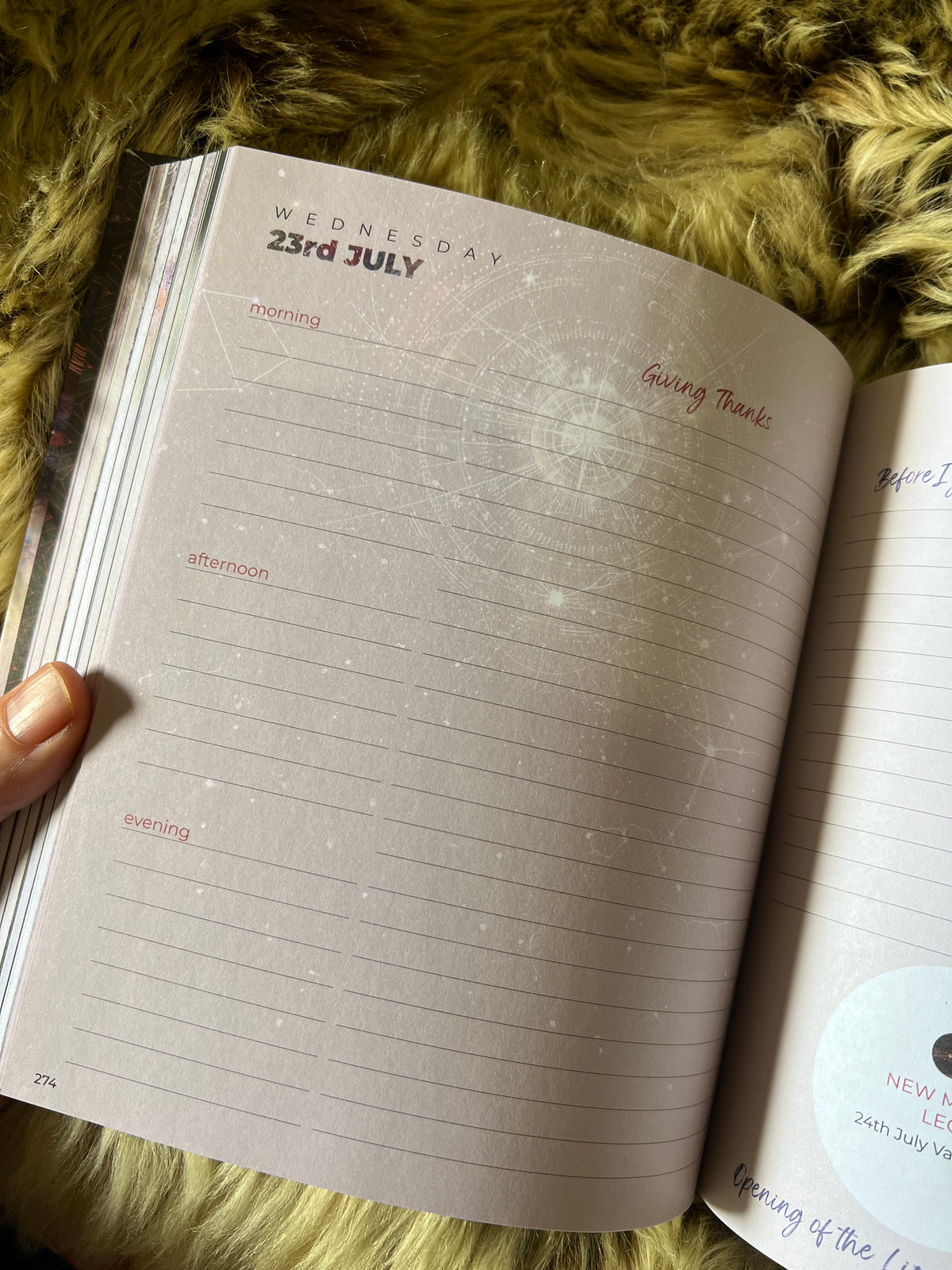 Gratitude Diary - A5-sized, featuring astrology snippets and motivational content for mindful living, created by a local artisan.