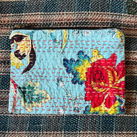 "Handmade Kantha purses with vibrant embroidery, measuring  25cm in length and 20cm in height, perfect for carrying essentials with cultural charm." 