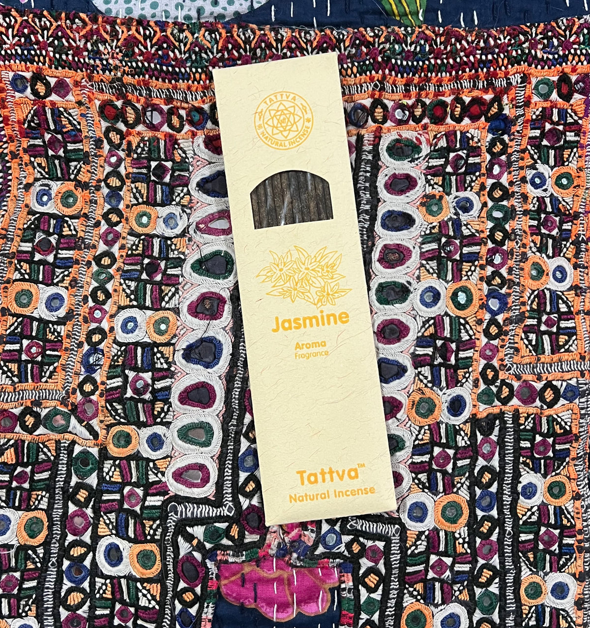 "Tattva Incense from Rishikesh, hand-rolled with non-toxic natural herbs and oils, crafted by founder Prem Narayan for a serene, authentic aroma."