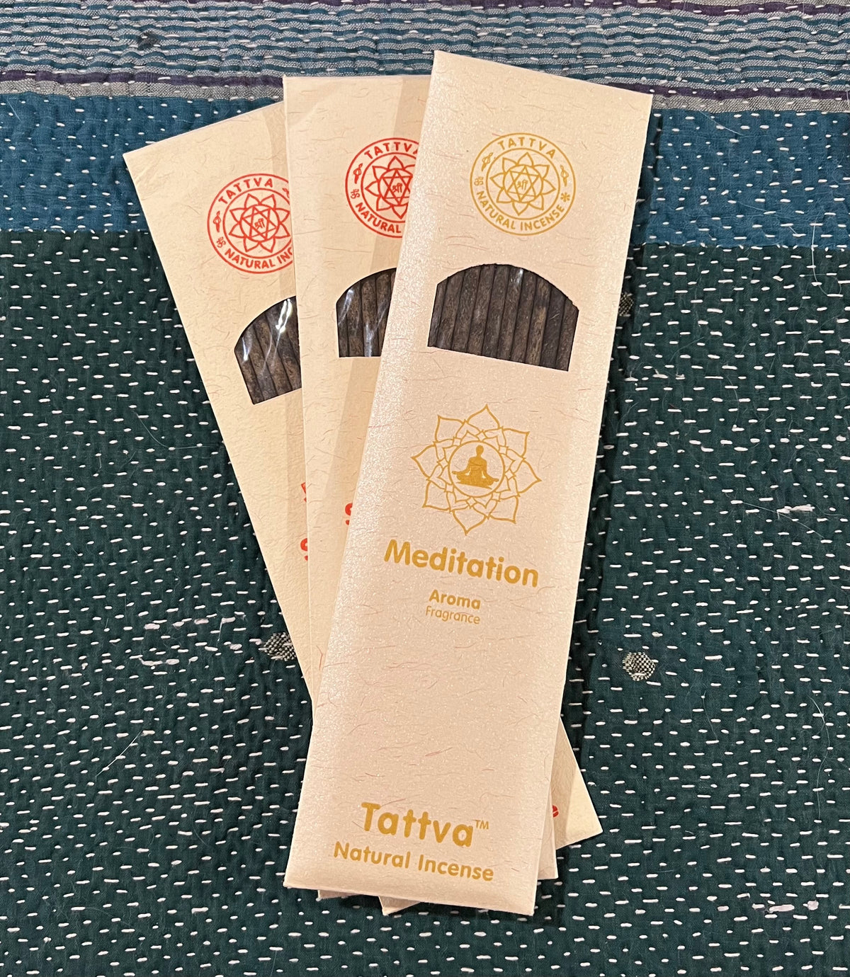 "Tattva Incense from Rishikesh, hand-rolled with non-toxic natural herbs and oils, crafted by founder Prem Narayan for a serene, authentic aroma."