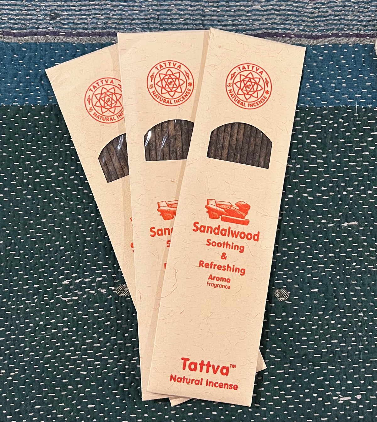 "Tattva Incense from Rishikesh, hand-rolled with non-toxic natural herbs and oils, crafted by founder Prem Narayan for a serene, authentic aroma."