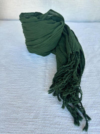 "X-Large Hand Dyed Organic Cotton Shawls from Open Hearts Mend, versatile as shawls, sarongs, and scarves, featuring new season hues and eco-friendly organic cotton."