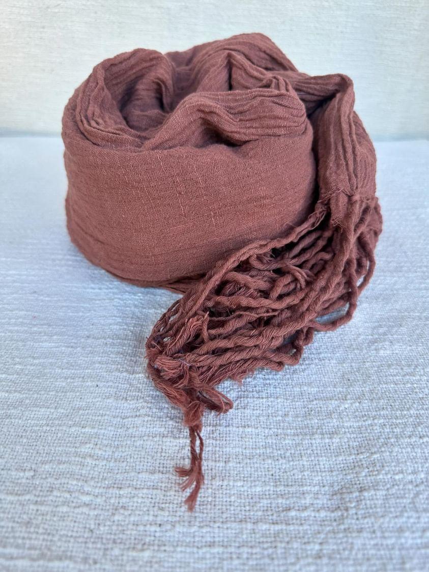 "X-Large Hand Dyed Organic Cotton Shawls from Open Hearts Mend, versatile as shawls, sarongs, and scarves, featuring new season hues and eco-friendly organic cotton."