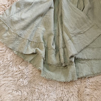 Hand-Dyed Cotton Wrap Skirt from Open Hearts Mend, crafted with hand-woven cotton and uniquely dyed in earthy tones. Approximately 90cm long, suitable for sizes 8 to 16.